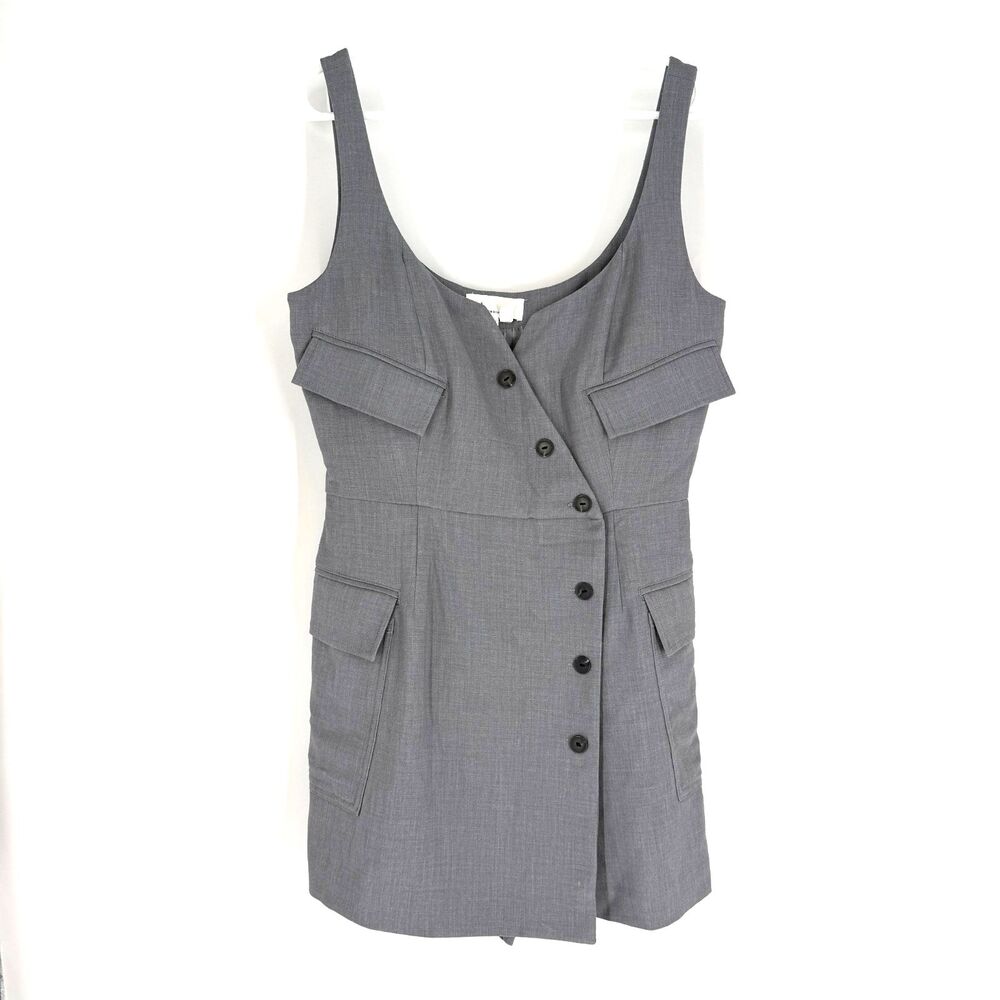 Anthropologie Re-Worked Blazer Romper Gray Size 10 Dark Academia Schoolgirl